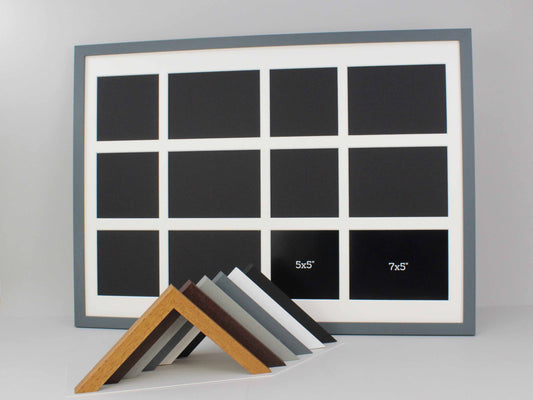 Suits Six 5x5" and Six 5x7" sized photos. Mixed Sizes. 50x70cm. Multi Aperture Photo Frame. - PhotoFramesandMore - Wooden Picture Frames