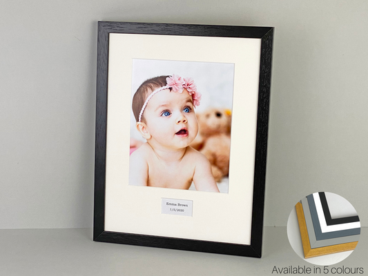 Personalised Caption Frames. 30x40cm Frame with 10x8 inch Photo. Your Text and Photo to treasure a special Anniversary. A Perfect Gift. - PhotoFramesandMore - Wooden Picture Frames