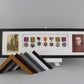 Personalised Military Medal display Frame for Seven Medals and two 6x4" Photographs. 20x70cm.  War Medals. - PhotoFramesandMore - Wooden Picture Frames