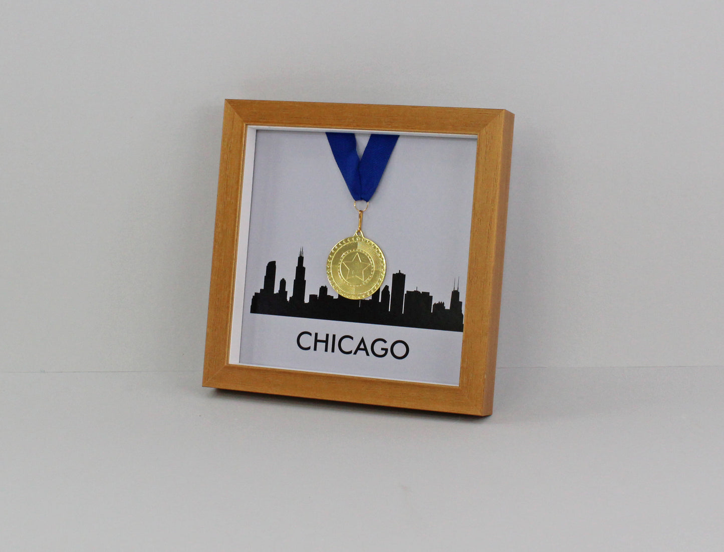 Medal Display frame for one Medal - London/Berlin/Paris/Chicago/New York and more. Perfect way to display your achievements! - PhotoFramesandMore - Wooden Picture Frames