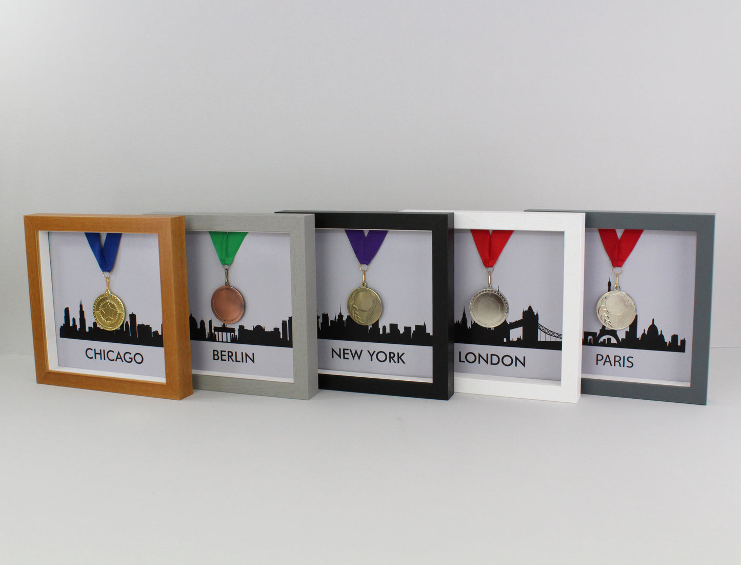 Medal Display frame for one Medal - London/Berlin/Paris/Chicago/New York and more. Perfect way to display your achievements! - PhotoFramesandMore - Wooden Picture Frames