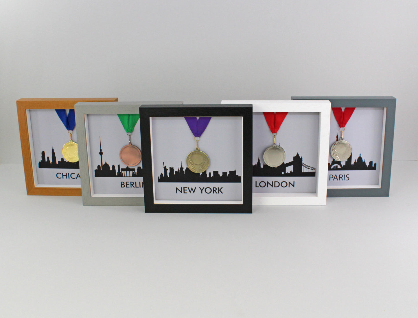 Medal Display frame for one Medal - London/Berlin/Paris/Chicago/New York and more. Perfect way to display your achievements! - PhotoFramesandMore - Wooden Picture Frames