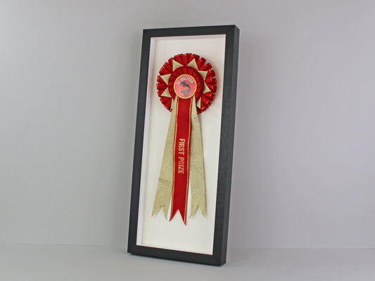 Rosette Display Frame. 20x50. Suits one Rosette. Horse Competitions. Dog Shows. Agricultural Shows. - PhotoFramesandMore - Wooden Picture Frames