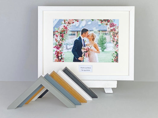 Personalised Wedding Caption Frames. 30x40cm Frame with 12x8" Photo. Your Text and Photo to treasure a special Anniversary. A Perfect Gift. - PhotoFramesandMore - Wooden Picture Frames