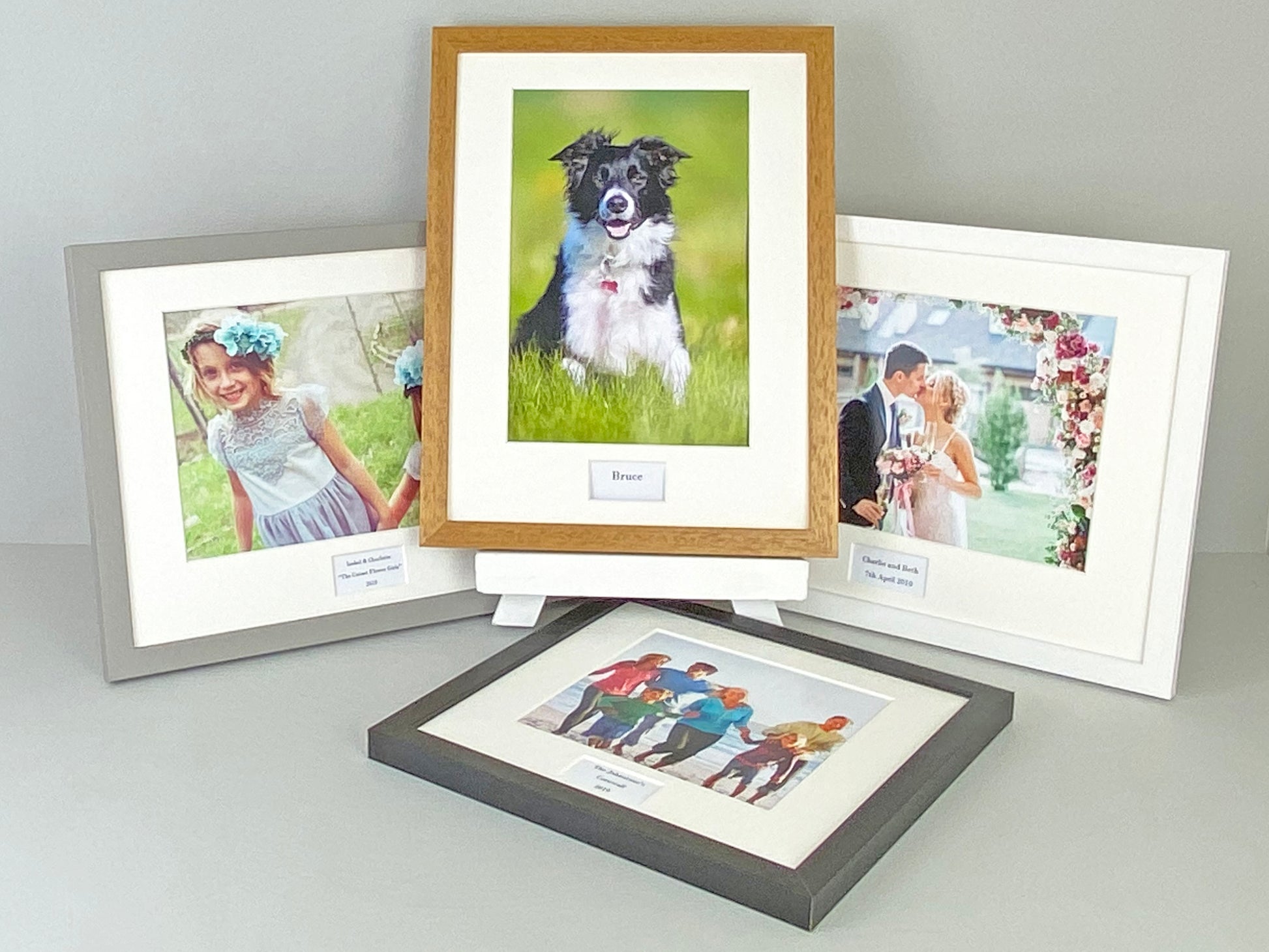 Personalised Caption Frames. 30x40cm Frame with 10x8 inch Photo. Your Text and Photo to treasure a special Anniversary. A Perfect Gift. - PhotoFramesandMore - Wooden Picture Frames