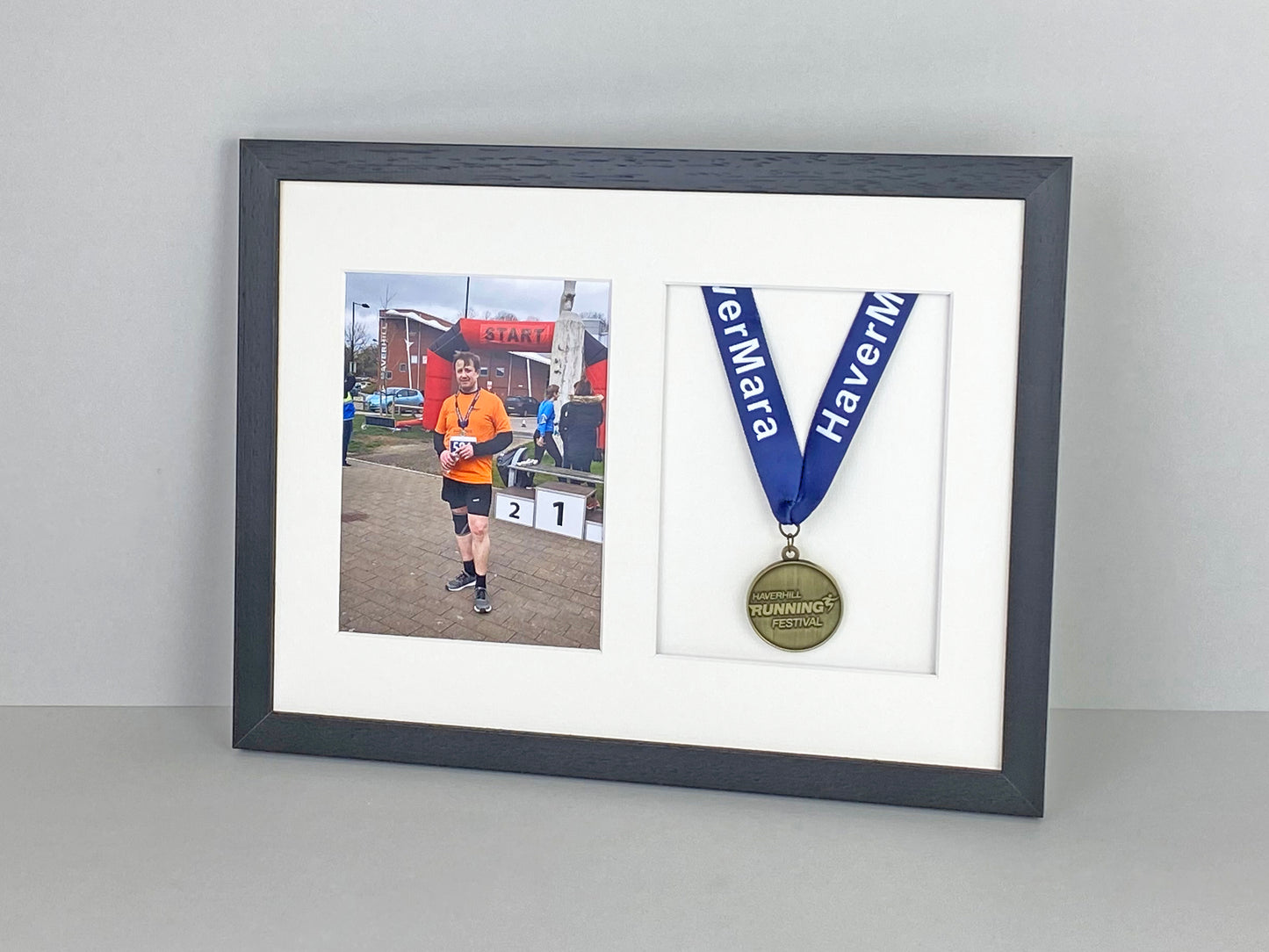 Medal display Frame with Apertures for Medal & Photo. 30x40cm - PhotoFramesandMore - Wooden Picture Frames