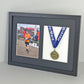 Medal display Frame with Apertures for Medal & Photo. 30x40cm - PhotoFramesandMore - Wooden Picture Frames