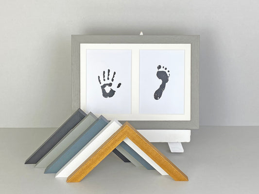 Capture The Memory Frames. Handmade Photo Frame for Baby's Hand&Foot Prints, Inkless kit included. A4. A Perfect Gift for New Parents. - PhotoFramesandMore - Wooden Picture Frames