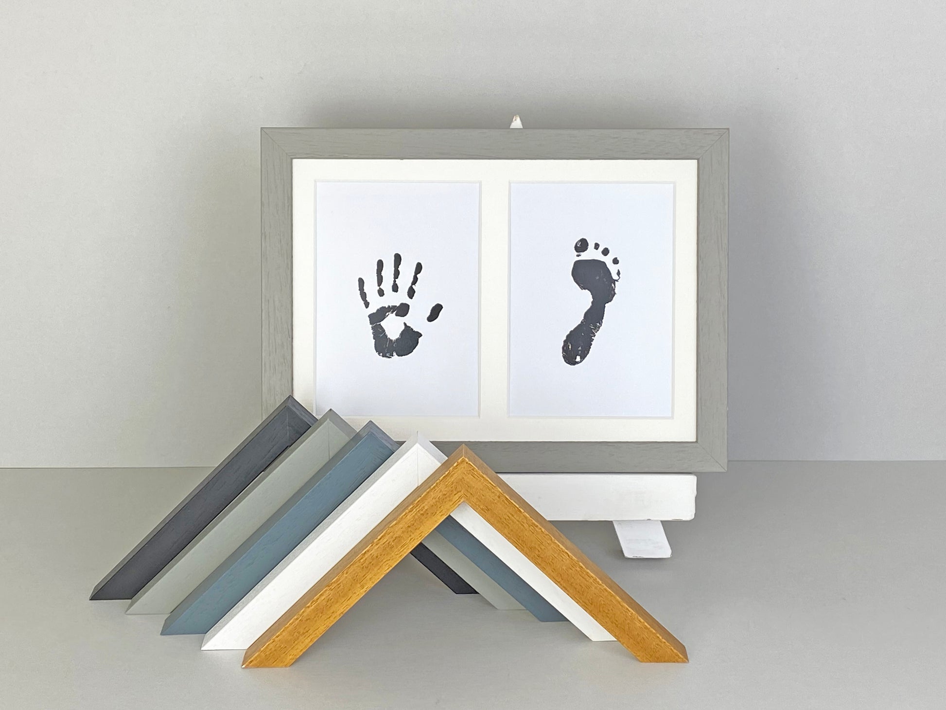 Capture The Memory Frames. Handmade Photo Frame for Baby's Hand&Foot Prints, Inkless kit included. A4. A Perfect Gift for New Parents. - PhotoFramesandMore - Wooden Picture Frames
