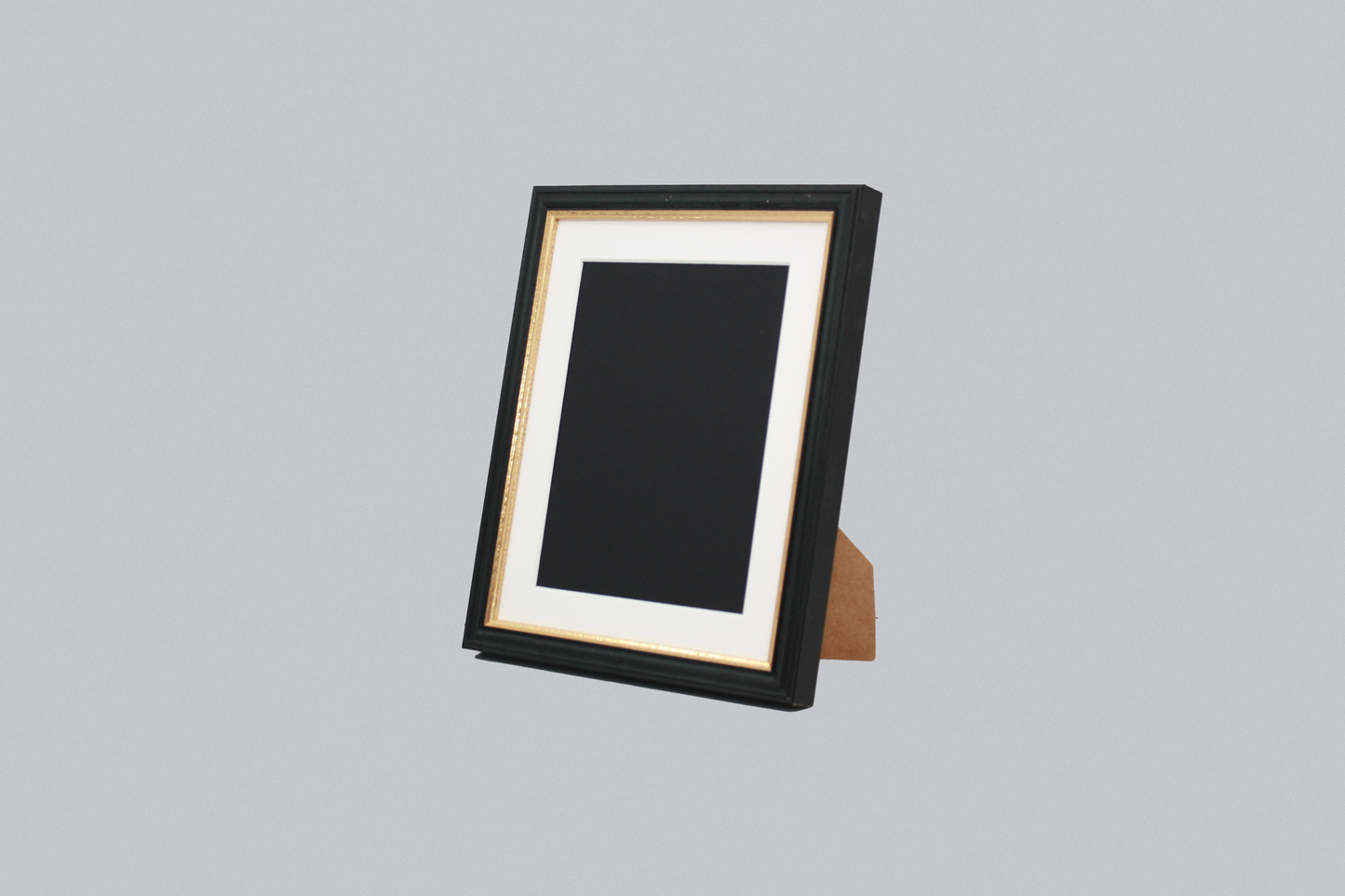 Black with Gold Trim - Traditional Style Wooden Photo Frames - Stand or Hang.