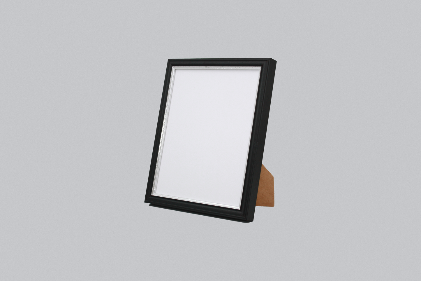 Black with Silver Trim - Traditional Style Wooden Photo Frames - Stand or Hang.