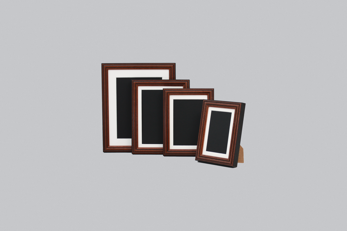 Mahogany Colour - Traditional Style Wooden Photo Frames - Stand or Hang.