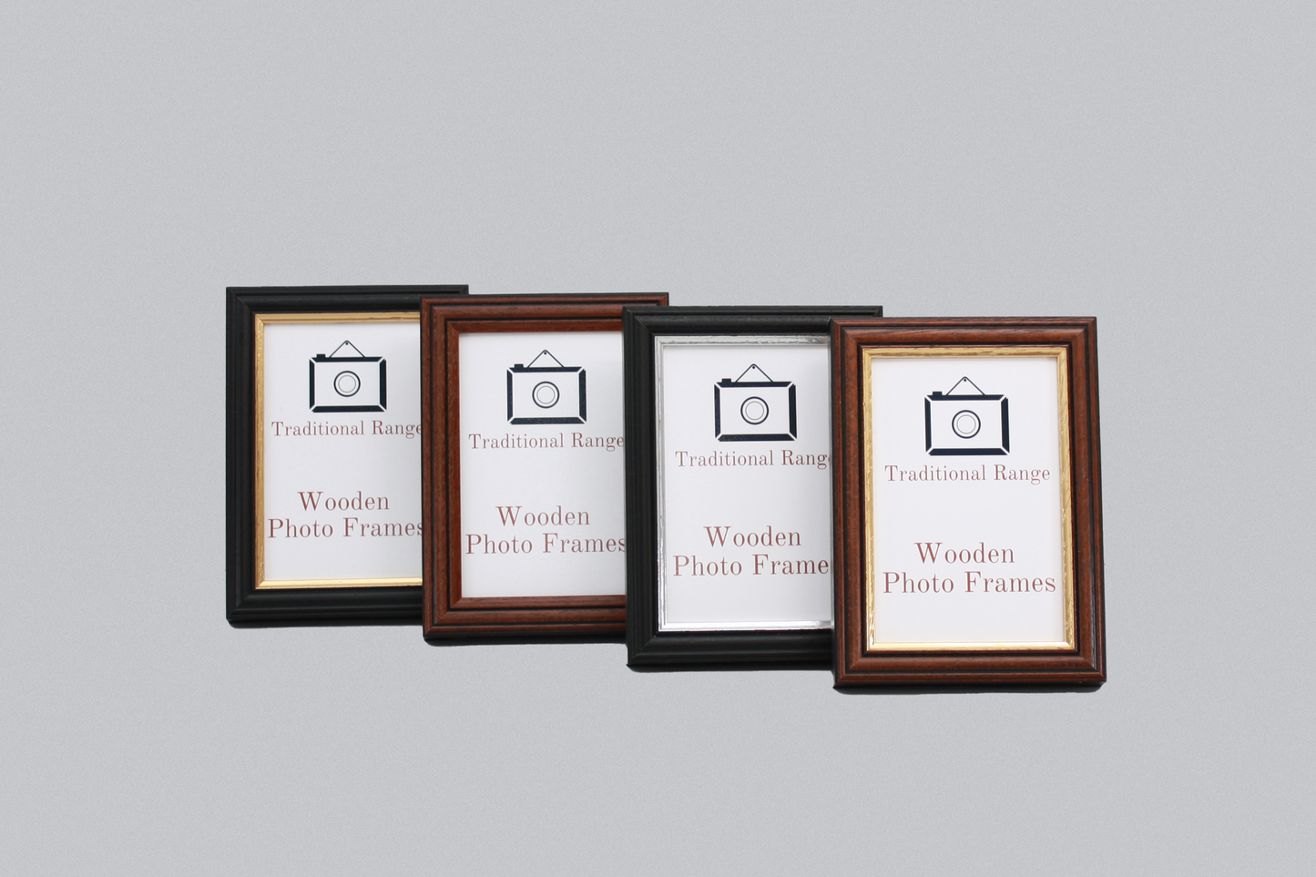 Mahogany Colour - Traditional Style Wooden Photo Frames - Stand or Hang.