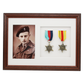 Military Medal display Frame for Two Medals and a 6x4" Photograph. Traditional Range. - PhotoFramesandMore - Wooden Picture Frames