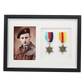 Military Medal display Frame for Two Medals and a 6x4" Photograph. Traditional Range. - PhotoFramesandMore - Wooden Picture Frames