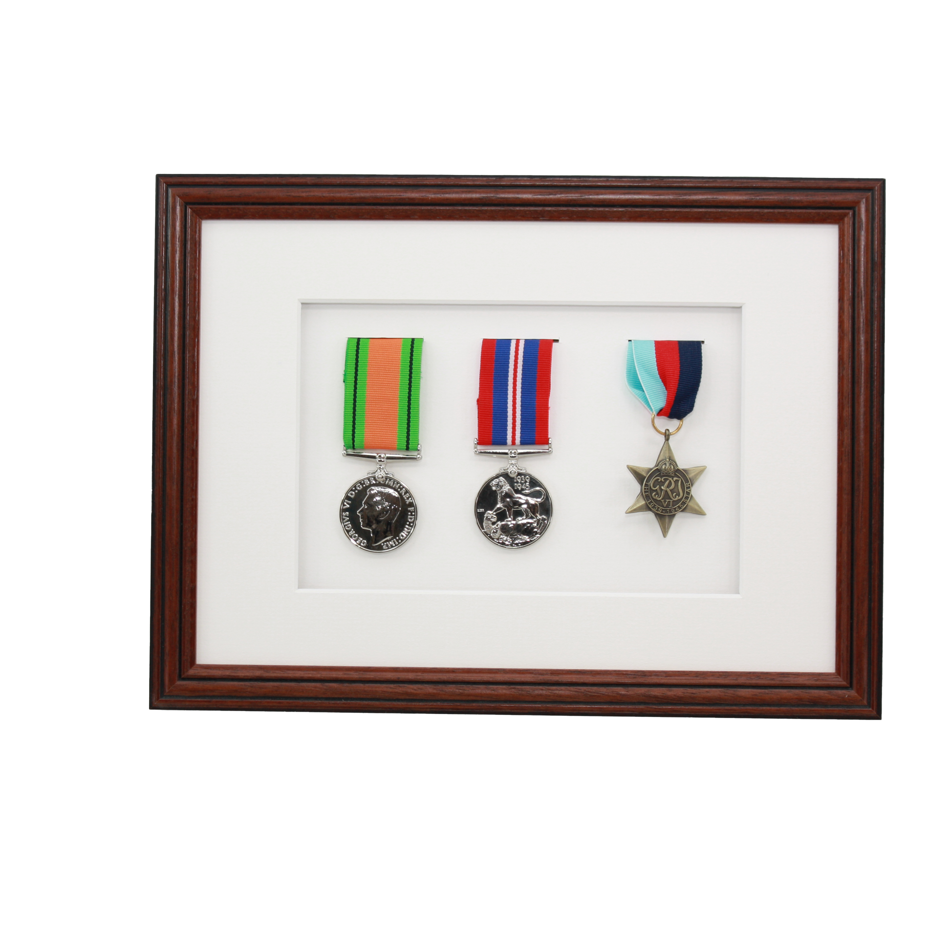 Military Medal display Frame for Three Medals. Traditional Range. - PhotoFramesandMore - Wooden Picture Frames