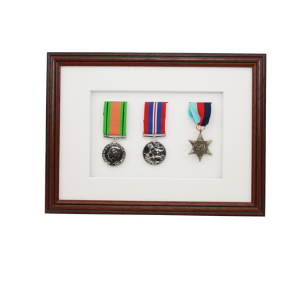 Military Medal display Frame for Three Medals. Traditional Range. - PhotoFramesandMore - Wooden Picture Frames