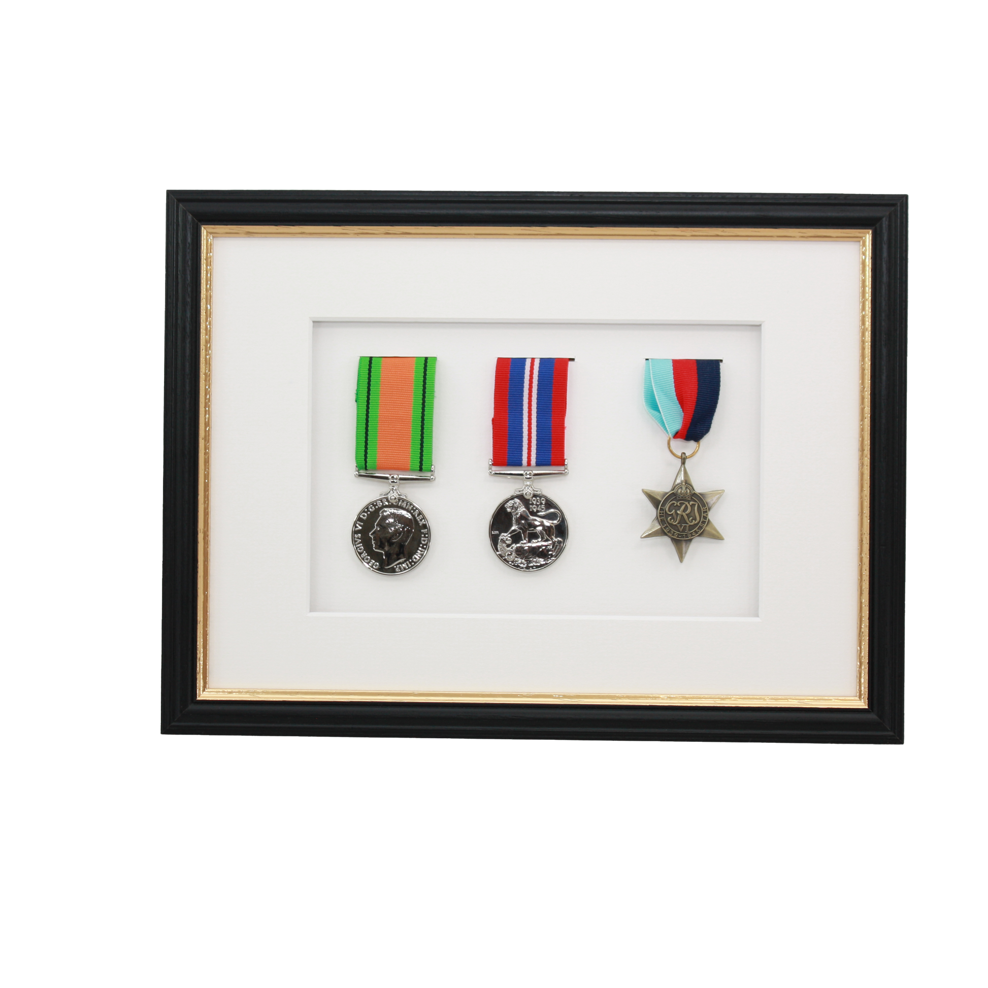 Military Medal display Frame for Three Medals. Traditional Range. - PhotoFramesandMore - Wooden Picture Frames