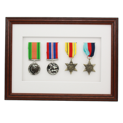 Military Medal display Frame for Four Medals. Traditional Range. - PhotoFramesandMore - Wooden Picture Frames