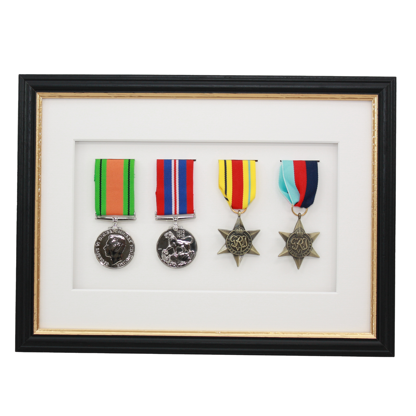 Military Medal display Frame for Four Medals. Traditional Range. - PhotoFramesandMore - Wooden Picture Frames