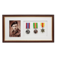 Military Medal display Frame for Three Medals and a 6x4" Photograph. Traditional Range. - PhotoFramesandMore - Wooden Picture Frames