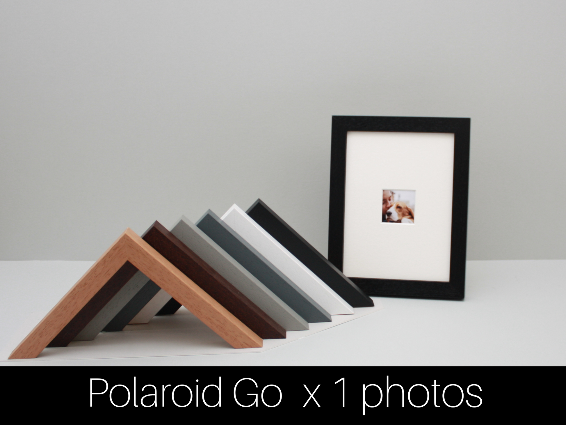 Polaroid GO - Holds one 43mmx43mm sized Photo. 8x6" Frame. Stand and Hang option. Wooden  Frame. - PhotoFramesandMore - Wooden Picture Frames