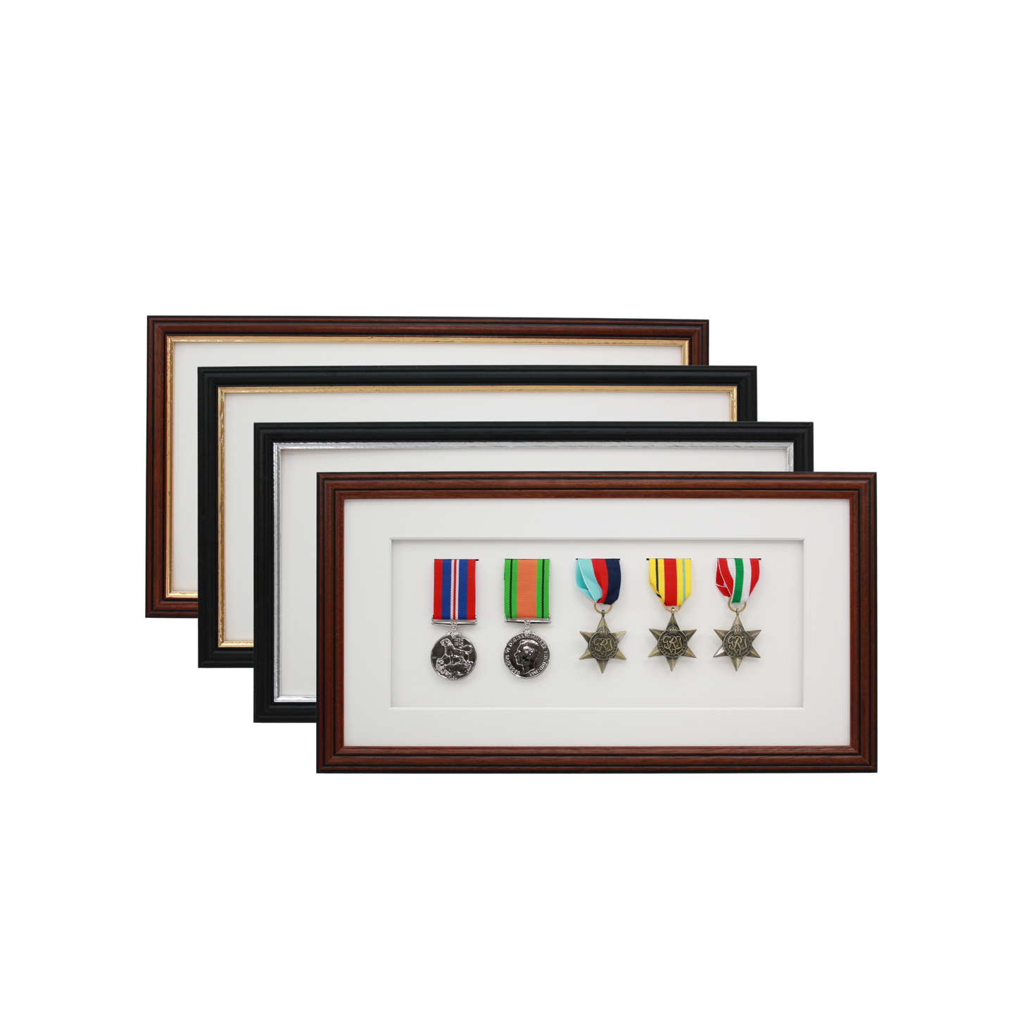 Military Medal display Frame for Five Medals. Traditional Range. - PhotoFramesandMore - Wooden Picture Frames