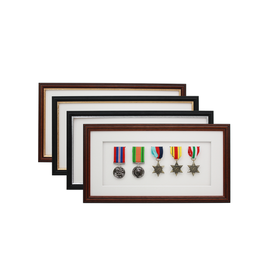 Military Medal display Frame for Five Medals. Traditional Range. - PhotoFramesandMore - Wooden Picture Frames