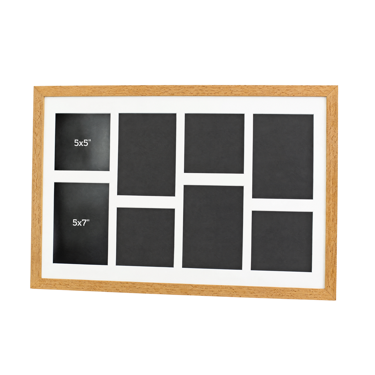 Suits Four 5x5" and Four 5x7" photos. 40x60cm. Wooden Multi Aperture Photo Frame.