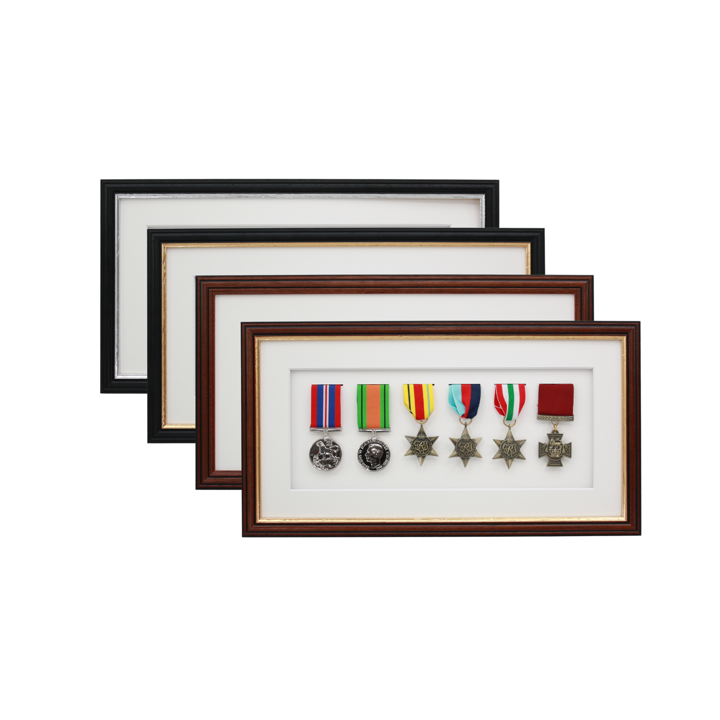 Military Medal display Frame for Six Medals. Traditional Range. - PhotoFramesandMore - Wooden Picture Frames