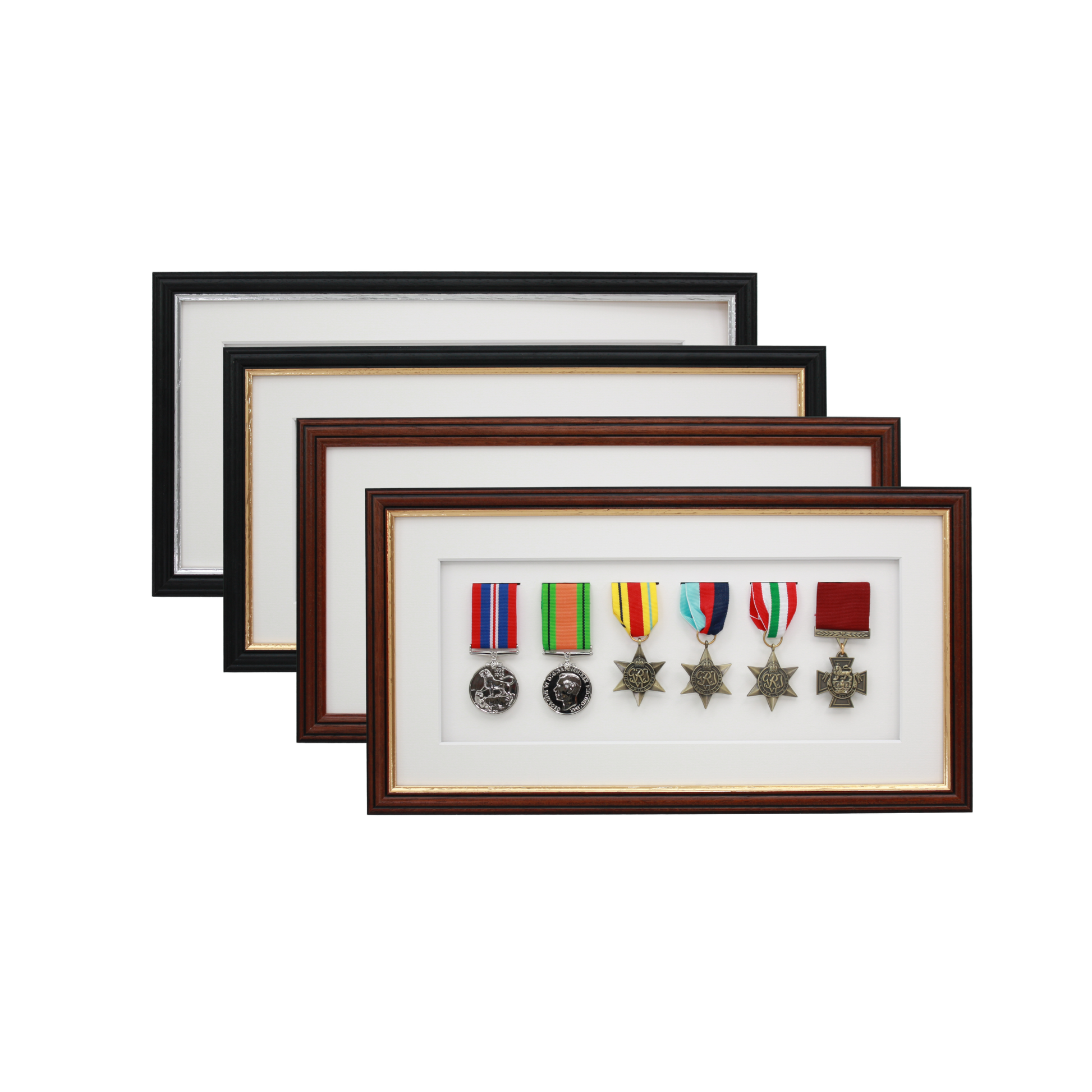 Military Medal display Frame for Six Medals. Traditional Range. - PhotoFramesandMore - Wooden Picture Frames