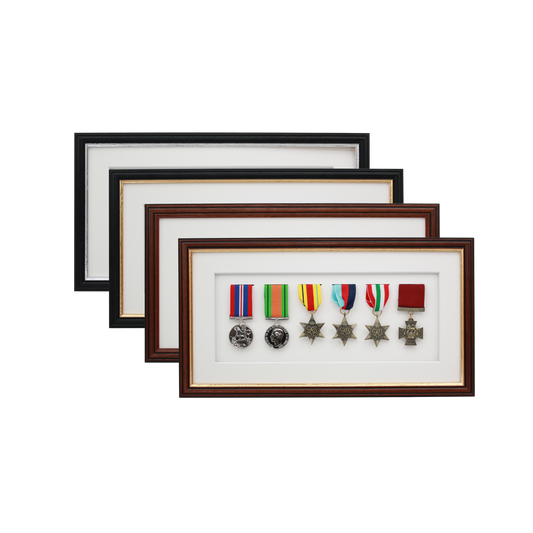 Military Medal display Frame for Six Medals. Traditional Range. - PhotoFramesandMore - Wooden Picture Frames