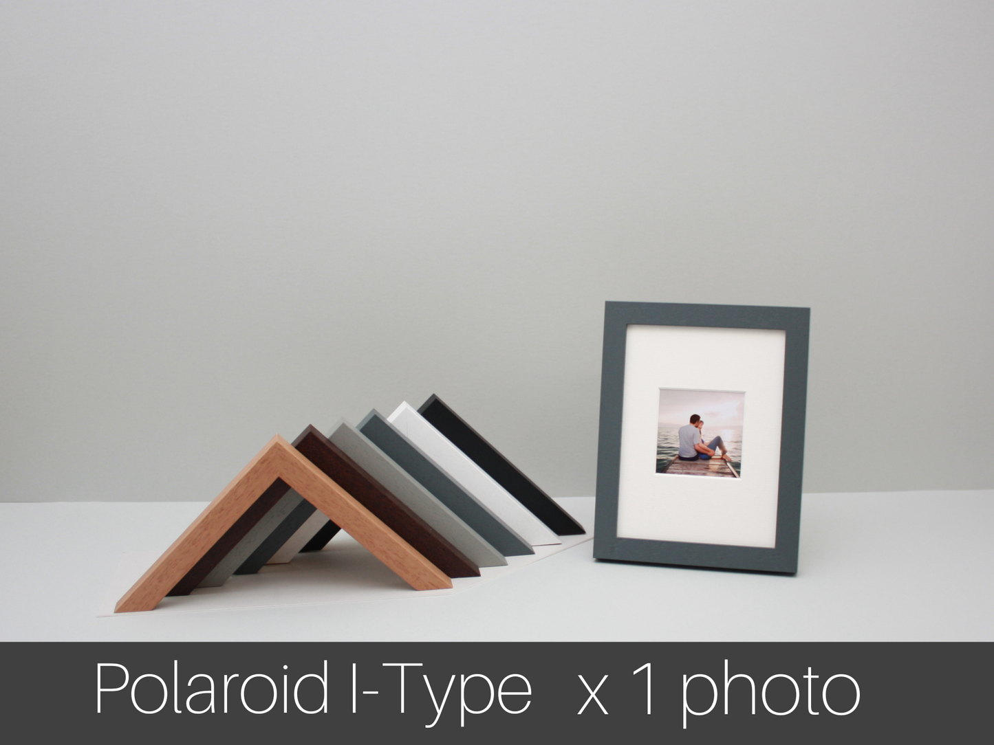 Polaroid I-Type - Wooden Frame. Suits one Polaroid I-Type - Visible aperture 76mmx76mm sized Photo. 8x6" Frame. Stand and Hang option. - PhotoFramesandMore - Wooden Picture Frames