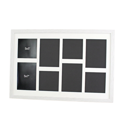 Suits Four 5x5" and Four 5x7" photos. 40x60cm. Wooden Multi Aperture Photo Frame.