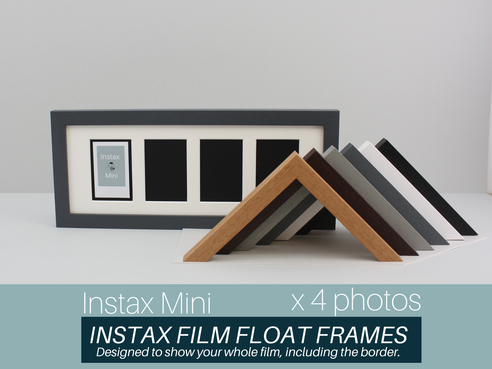 Instax Film Float Frame - Suits Four Instax Minis - PhotoFramesandMore - Wooden Picture Frames