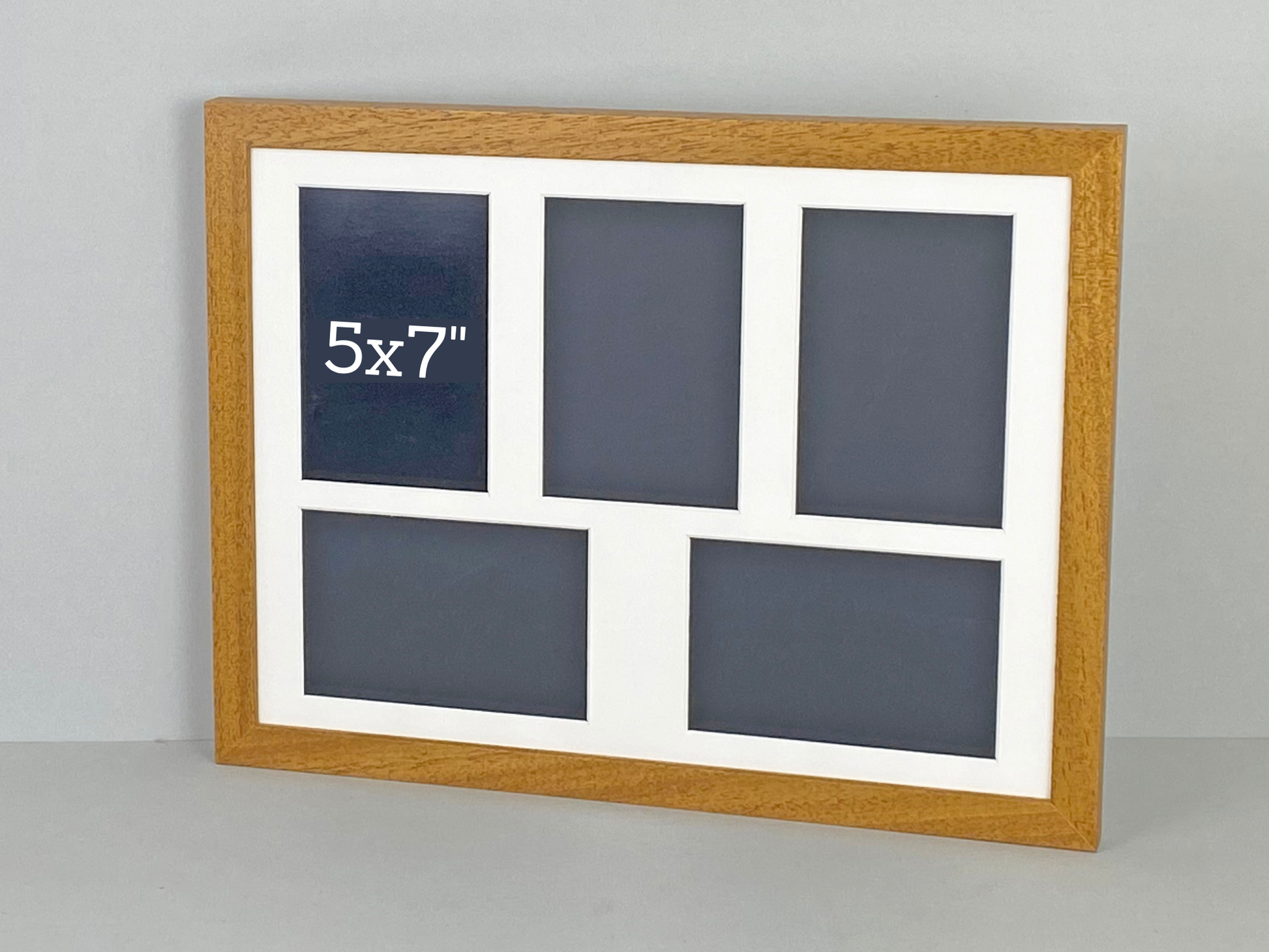 Suits Five 5x7" Photos. 40x50cm Multi Aperture Photo Frame. - PhotoFramesandMore - Wooden Picture Frames