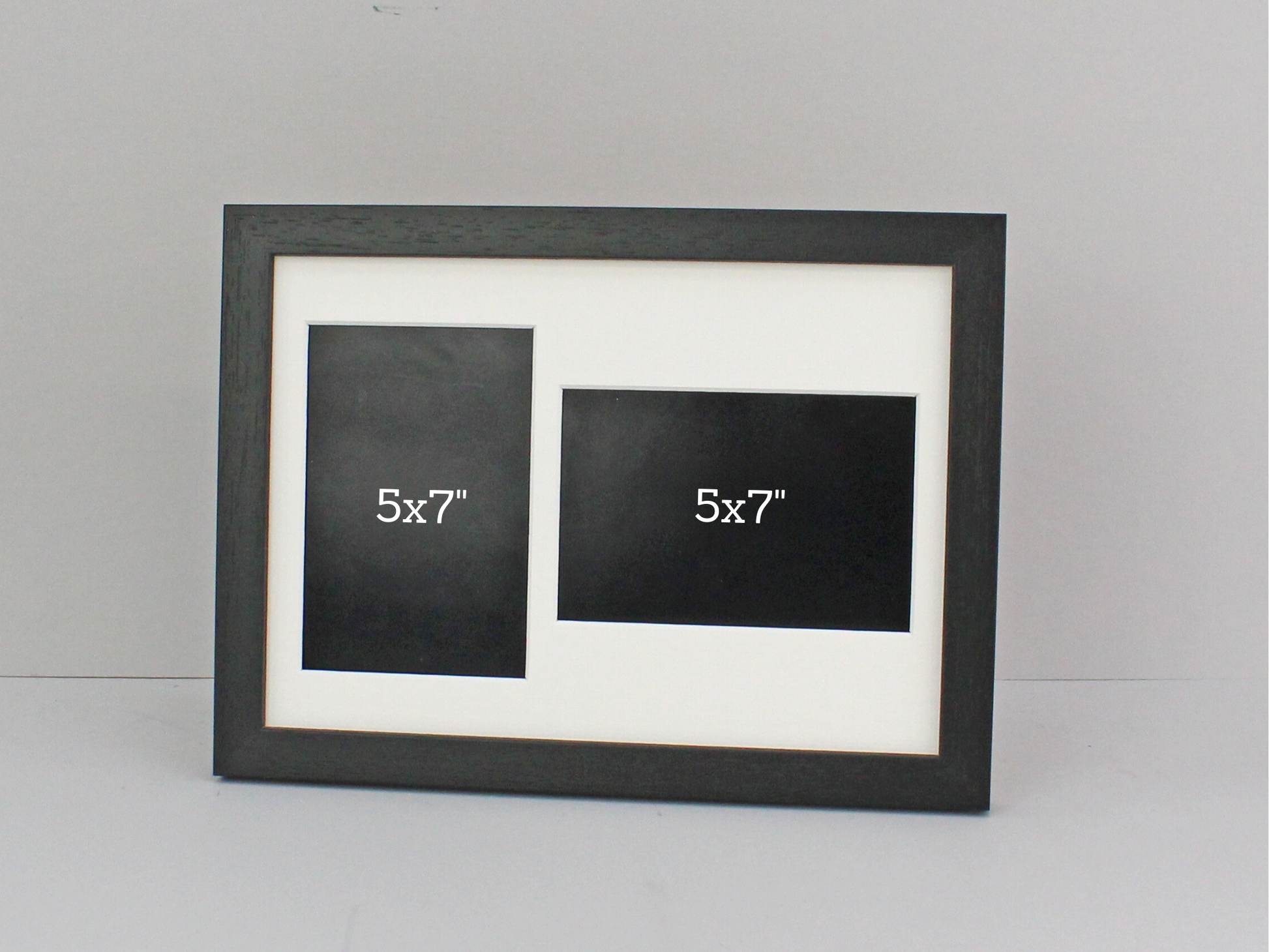 Suits Two 5x7" Photos; One Portrait and One Landscape. 11x14" Frame. Wooden Multi Aperture Photo Frame. - PhotoFramesandMore - Wooden Picture Frames