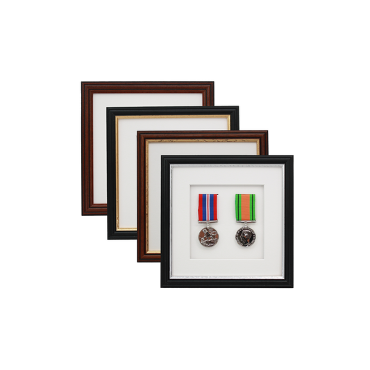 Military Medal display Frame for Two Medals. Traditional Range. - PhotoFramesandMore - Wooden Picture Frames