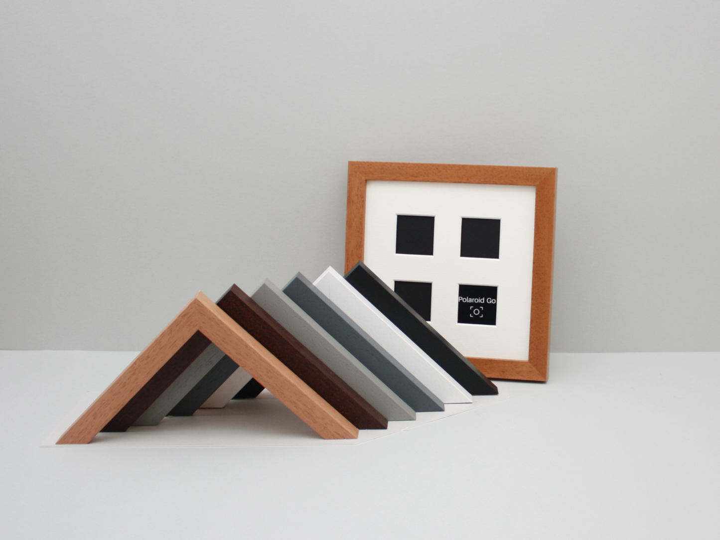 Polaroid GO - Wooden Multi Aperture Frame. Holds Four 43mmx43mm sized Photos. 20x20cm. - PhotoFramesandMore - Wooden Picture Frames