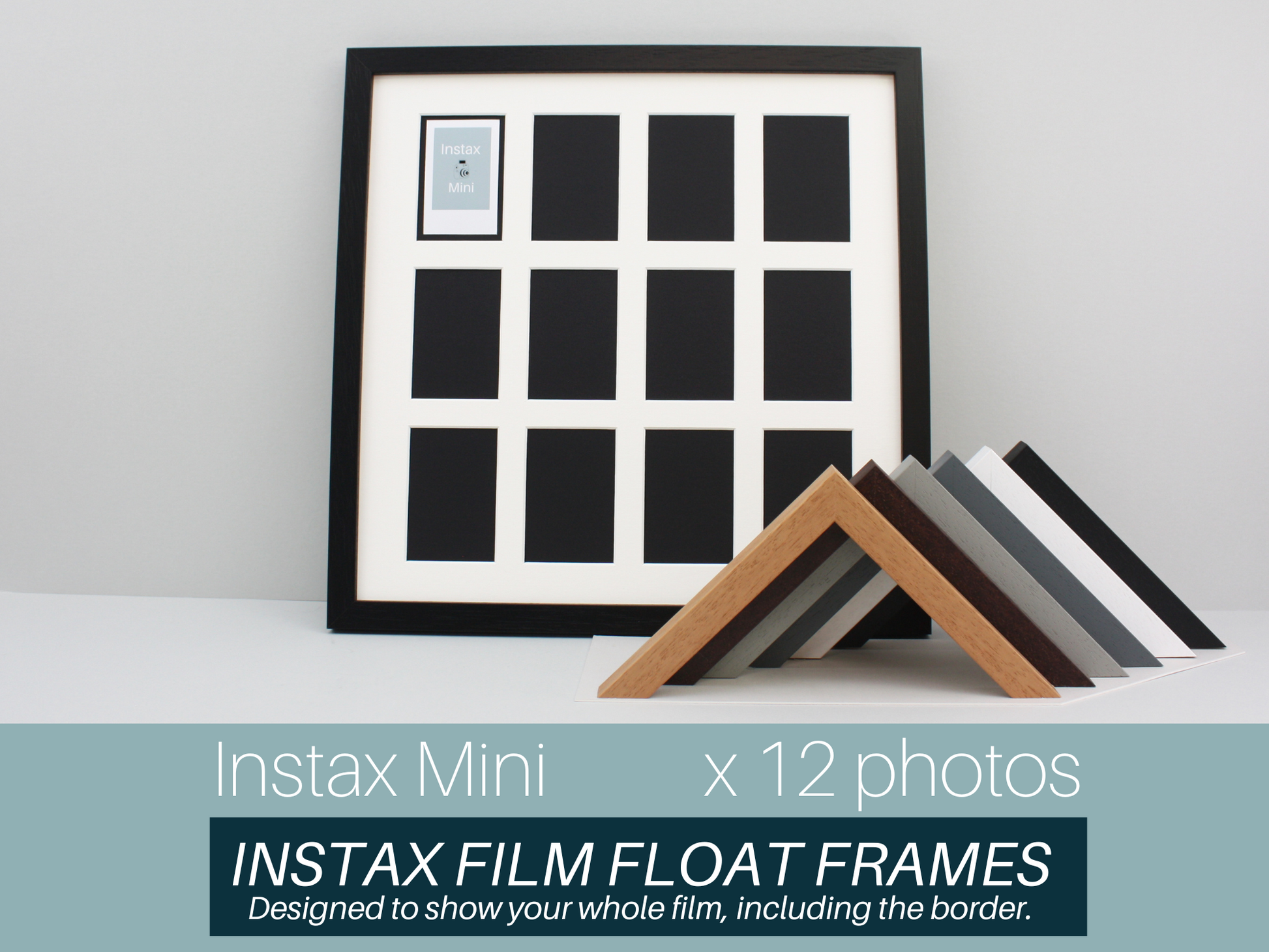 Instax Film Float Frame - Suits Twelve Instax Minis - PhotoFramesandMore - Wooden Picture Frames