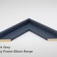 Dark Grey - Wooden Tray Frames. 22mm Deep. Standard Size. Floating Effect Frames for Canvases. - PhotoFramesandMore - Wooden Picture Frames