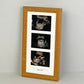 Baby Scan Frame - Portrait Multi Aperture Frame for Three scans and text. - PhotoFramesandMore - Wooden Picture Frames