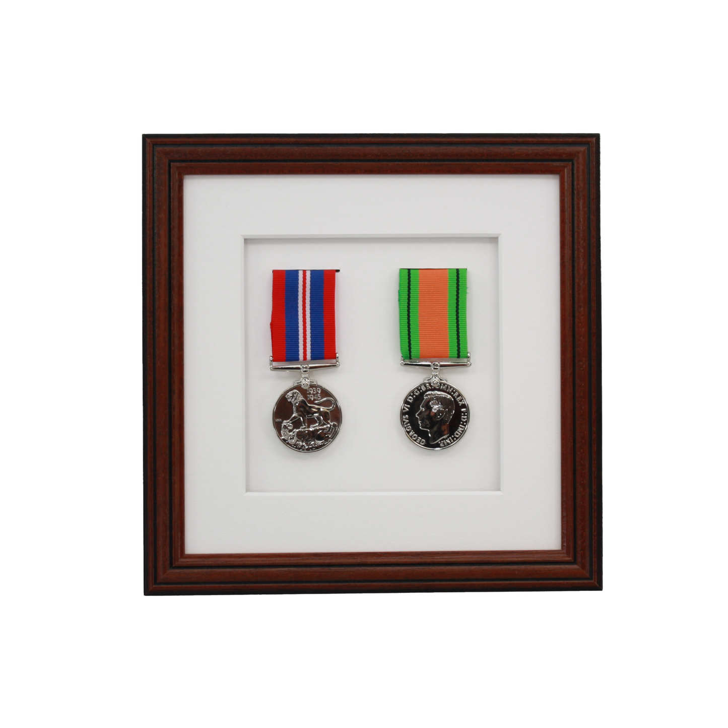 Military Medal display Frame for Two Medals. Traditional Range. - PhotoFramesandMore - Wooden Picture Frames