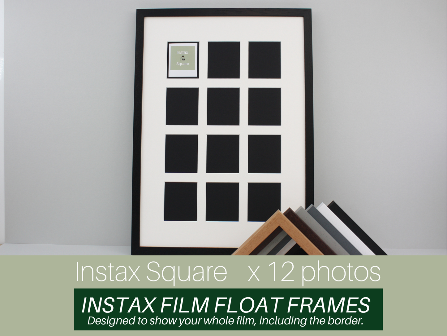 Instax Film Float Frame - Suits Twelve Instax Squares - PhotoFramesandMore - Wooden Picture Frames