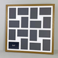 Suits Sixteen 6x4" Photos. 60x60cm. Wooden Multi Aperture Photo Frame.