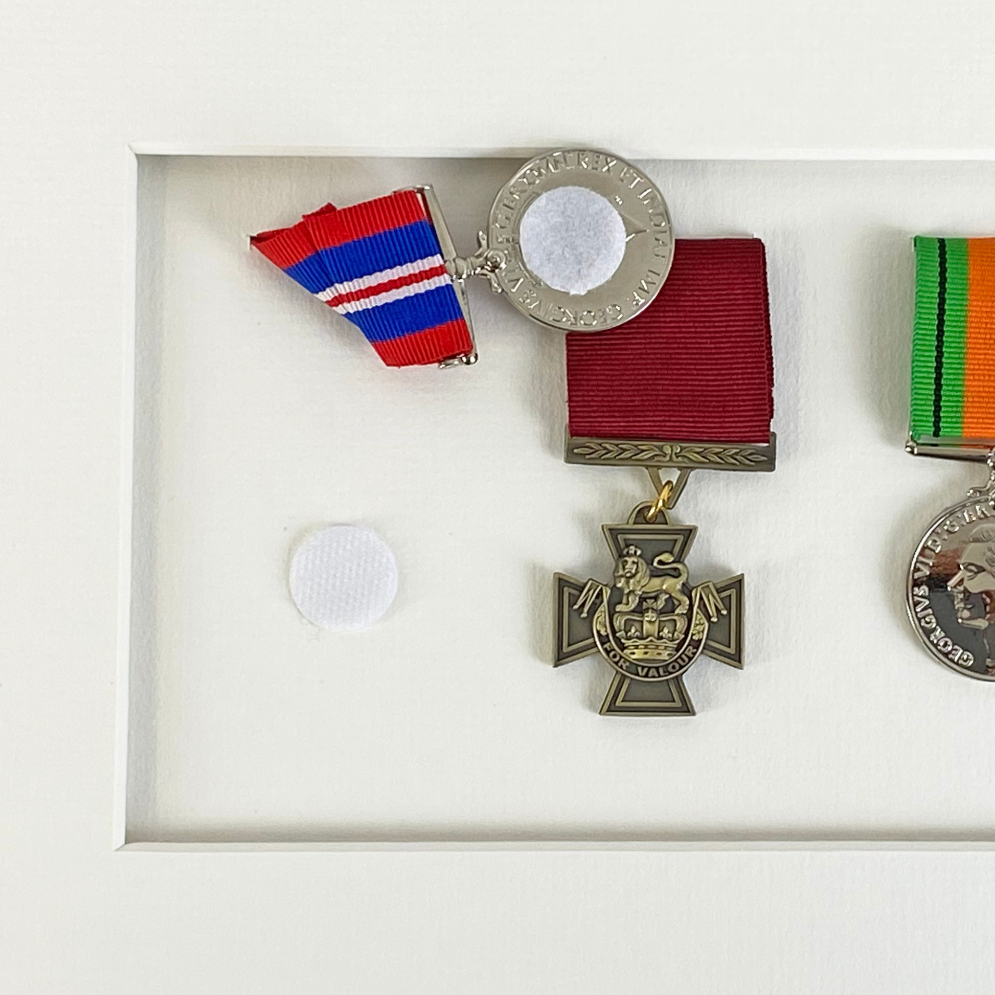 Military Medal display Frame for Three Medals and two 6x4" Photographs. Traditional Range. - PhotoFramesandMore - Wooden Picture Frames