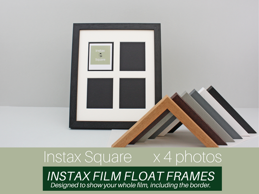 Instax Film Float Frame - Suits Four Instax Square Films - PhotoFramesandMore - Wooden Picture Frames