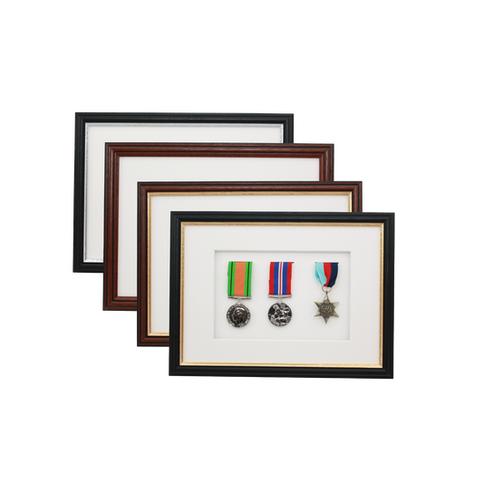 Military Medal display Frame for Three Medals. Traditional Range. - PhotoFramesandMore - Wooden Picture Frames