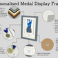 Personalised Medal display Frame with Caption. 20x60cm. - PhotoFramesandMore - Wooden Picture Frames