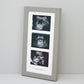 Baby Scan Frame - Portrait Multi Aperture Frame for Three scans and text. - PhotoFramesandMore - Wooden Picture Frames